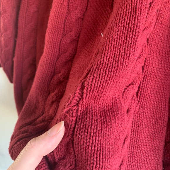 NorthStyle Women's Rich Red Cable Knit Sweater - Picture 5 of 11